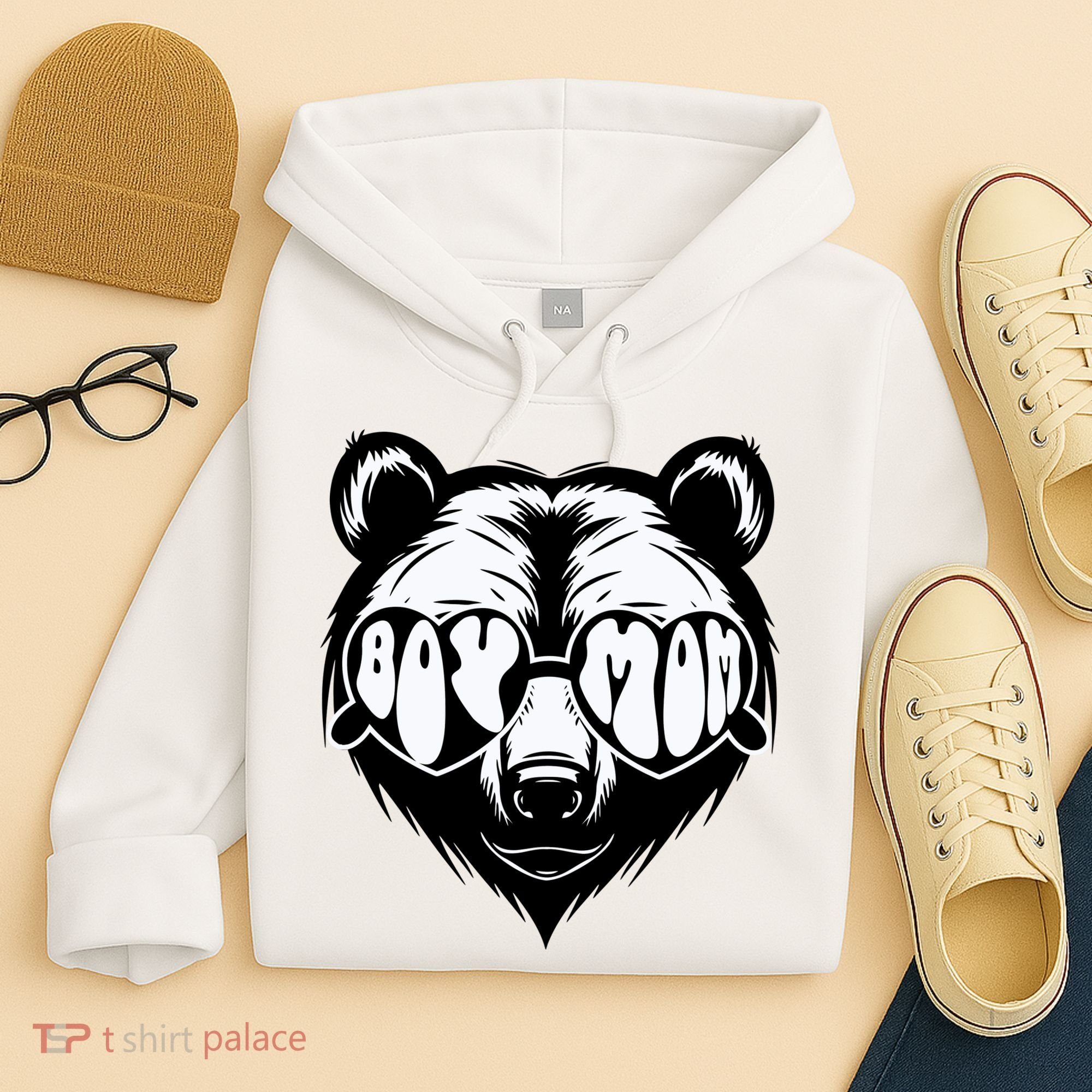 Boy Mom Bear Mothers Day Cool Gifts Hoodie