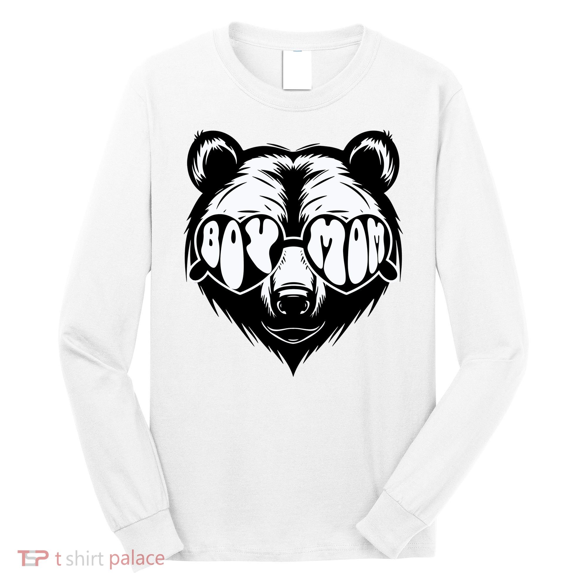 Boy Mom Bear Mothers Day Cool Gifts Long Sleeve Shirt