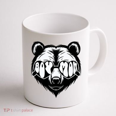 Boy Mom Bear Mothers Day Cool Gifts Coffee Mug back