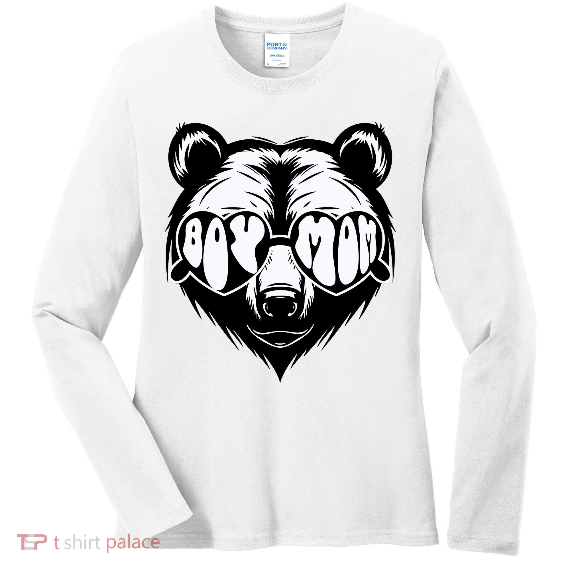 Boy Mom Bear Mothers Day Cool Gifts Women's Long Sleeve Shirt