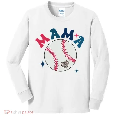 Baseball Mama Kids Long Sleeve Shirt