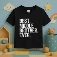 Best Middle Brother Ever Funny Toddler T-Shirt thumb 3