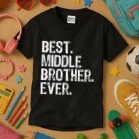 Best Middle Brother Ever Funny Kids T-Shirt thumb 3