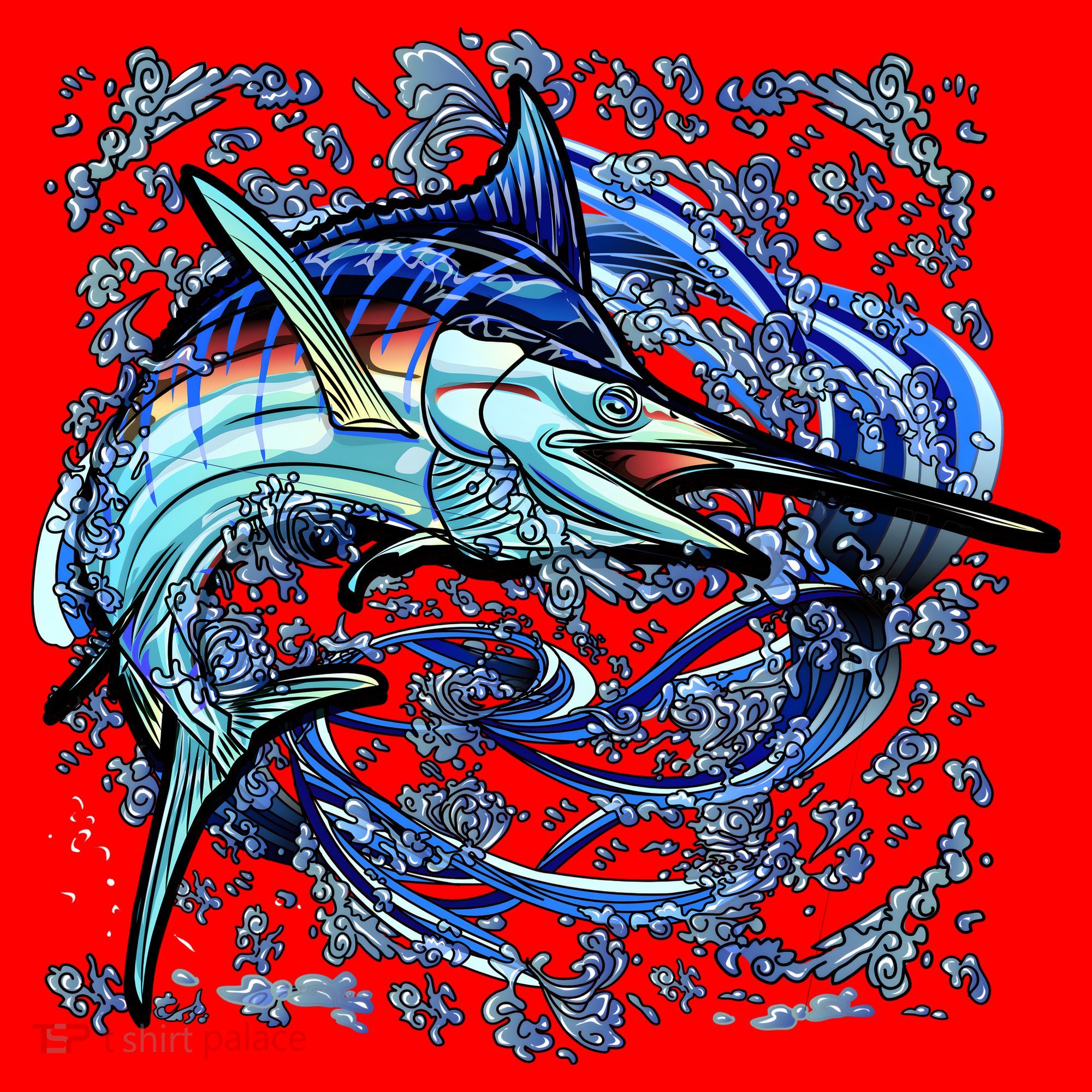 Blue Marlin Santa Hat