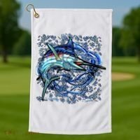 Blue Marlin Golf Towel thumb 1