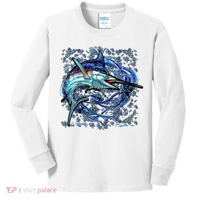 Blue Marlin Kids Long Sleeve Shirt