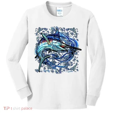 Blue Marlin Kids Long Sleeve Shirt