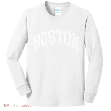 Boston Massachusetts Kids Long Sleeve Shirt