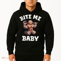 Bite Me Baby Funny Gingerbread Christmas Meme Hoodie thumb 2
