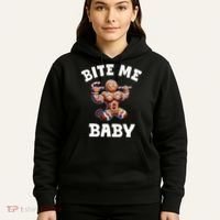 Bite Me Baby Funny Gingerbread Christmas Meme Hoodie thumb 5