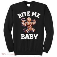 Bite Me Baby Funny Gingerbread Christmas Meme Sweatshirt thumb 0