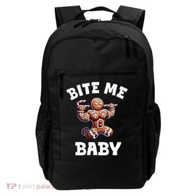 Bite Me Baby Funny Gingerbread Christmas Meme Backpack