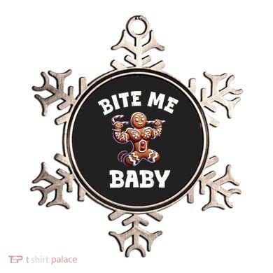 Bite Me Baby Funny Gingerbread Christmas Meme Ornament