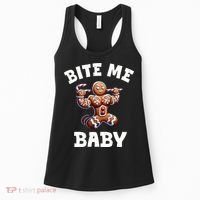 Bite Me Baby Funny Gingerbread Christmas Meme Women's Tank Top thumb 0