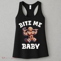 Bite Me Baby Funny Gingerbread Christmas Meme Women's Tank Top thumb 3