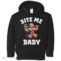 Bite Me Baby Funny Gingerbread Christmas Meme Toddler Hoodie thumb 0