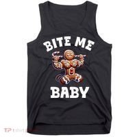 Bite Me Baby Funny Gingerbread Christmas Meme Tank Top thumb 0