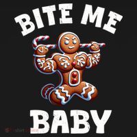 Bite Me Baby Funny Gingerbread Christmas Meme Tank Top thumb 6