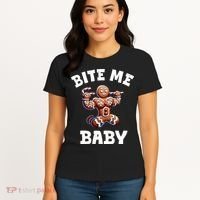 Bite Me Baby Funny Gingerbread Christmas Meme Women's T-Shirt thumb 4