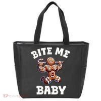 Bite Me Baby Funny Gingerbread Christmas Meme Tote Bag thumb 0
