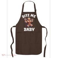 Bite Me Baby Funny Gingerbread Christmas Meme Apron thumb 0