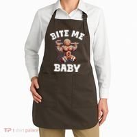 Bite Me Baby Funny Gingerbread Christmas Meme Apron thumb 2