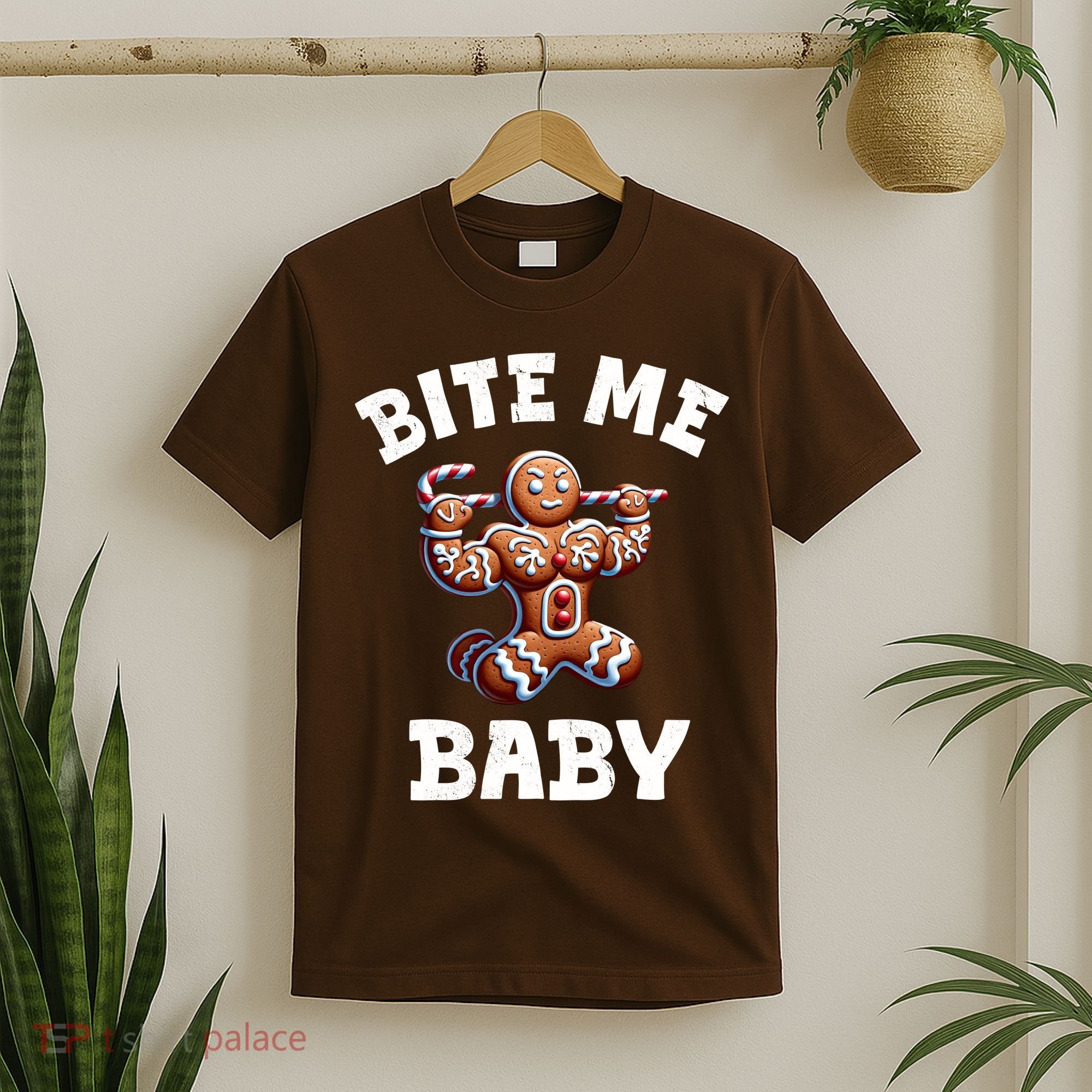 Bite Me Baby Funny Gingerbread Christmas Meme T-Shirt