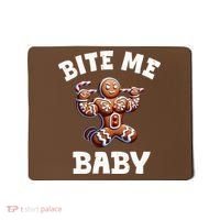 Bite Me Baby Funny Gingerbread Christmas Meme Mousepad thumb 0