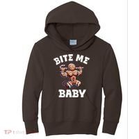 Bite Me Baby Funny Gingerbread Christmas Meme Kids Hoodie thumb 0