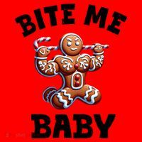 Bite Me Baby Funny Gingerbread Christmas Meme Santa Hat thumb 1