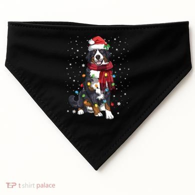 Bernese Mountain Christmas Tree Lights Dog Lover Xmas USA-Made Doggie Bandana