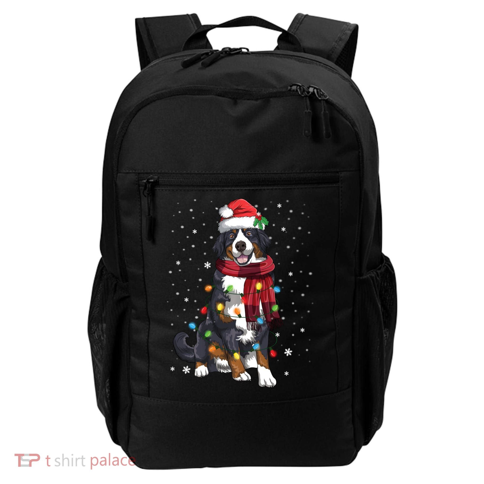 Bernese Mountain Christmas Tree Lights Dog Lover Xmas Backpack