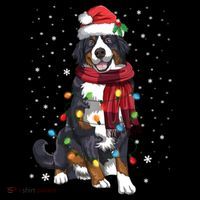 Bernese Mountain Christmas Tree Lights Dog Lover Xmas Women's Hoodie thumb 2