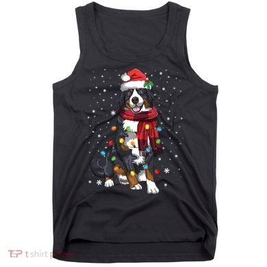 Bernese Mountain Christmas Tree Lights Dog Lover Xmas Tank Top