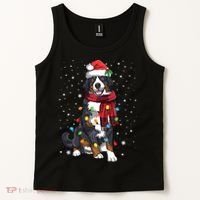 Bernese Mountain Christmas Tree Lights Dog Lover Xmas Tank Top thumb 2