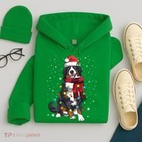 Bernese Mountain Christmas Tree Lights Dog Lover Xmas Hoodie thumb 4
