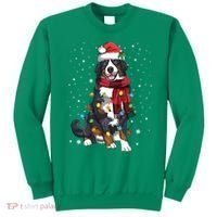 Bernese Mountain Christmas Tree Lights Dog Lover Xmas Sweatshirt thumb 0