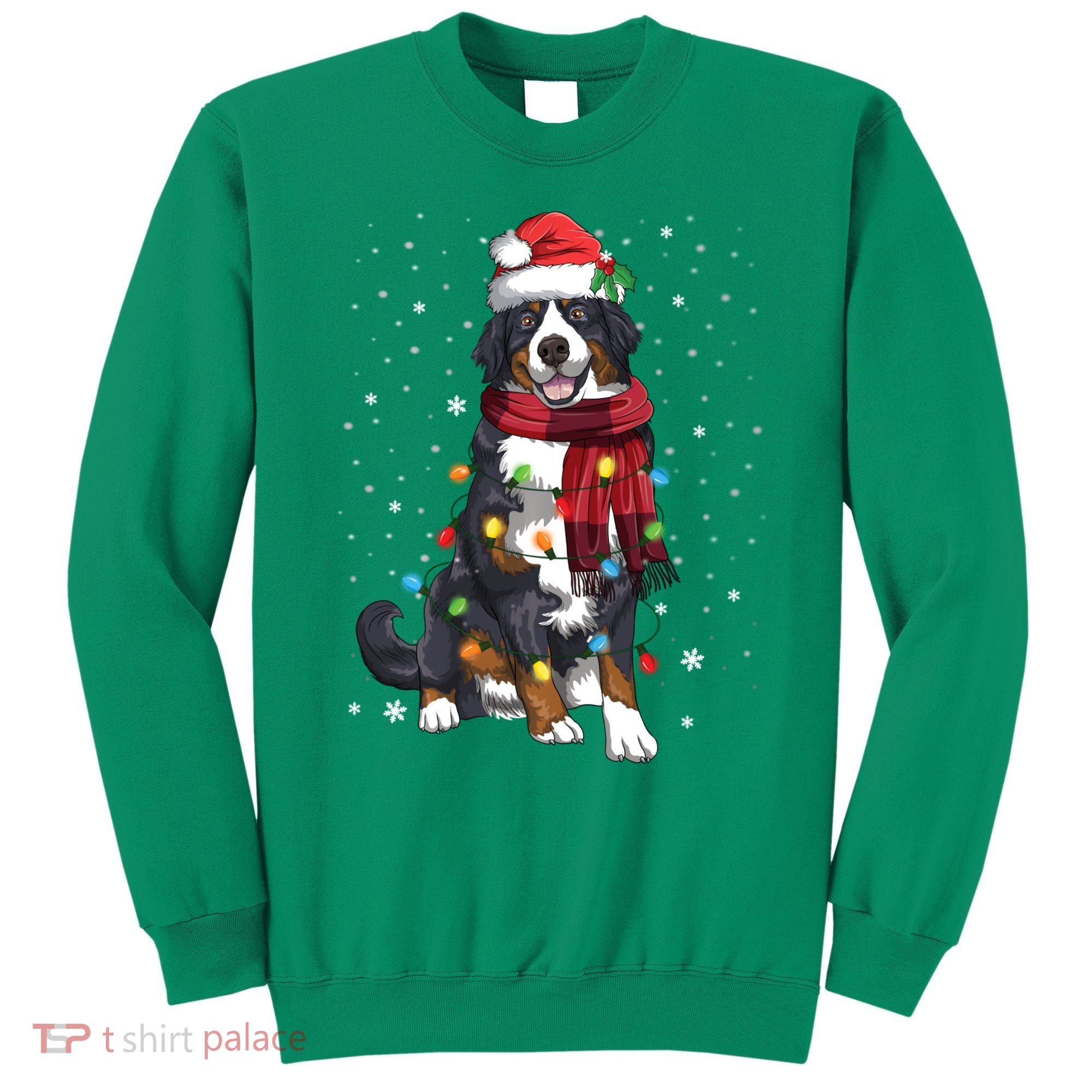 Bernese Mountain Christmas Tree Lights Dog Lover Xmas Sweatshirt