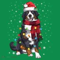 Bernese Mountain Christmas Tree Lights Dog Lover Xmas Sweatshirt thumb 3