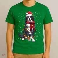 Bernese Mountain Christmas Tree Lights Dog Lover Xmas T-Shirt thumb 3