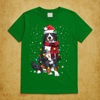 Bernese Mountain Christmas Tree Lights Dog Lover Xmas T-Shirt thumb 5