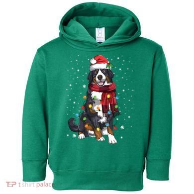 Bernese Mountain Christmas Tree Lights Dog Lover Xmas Toddler Hoodie