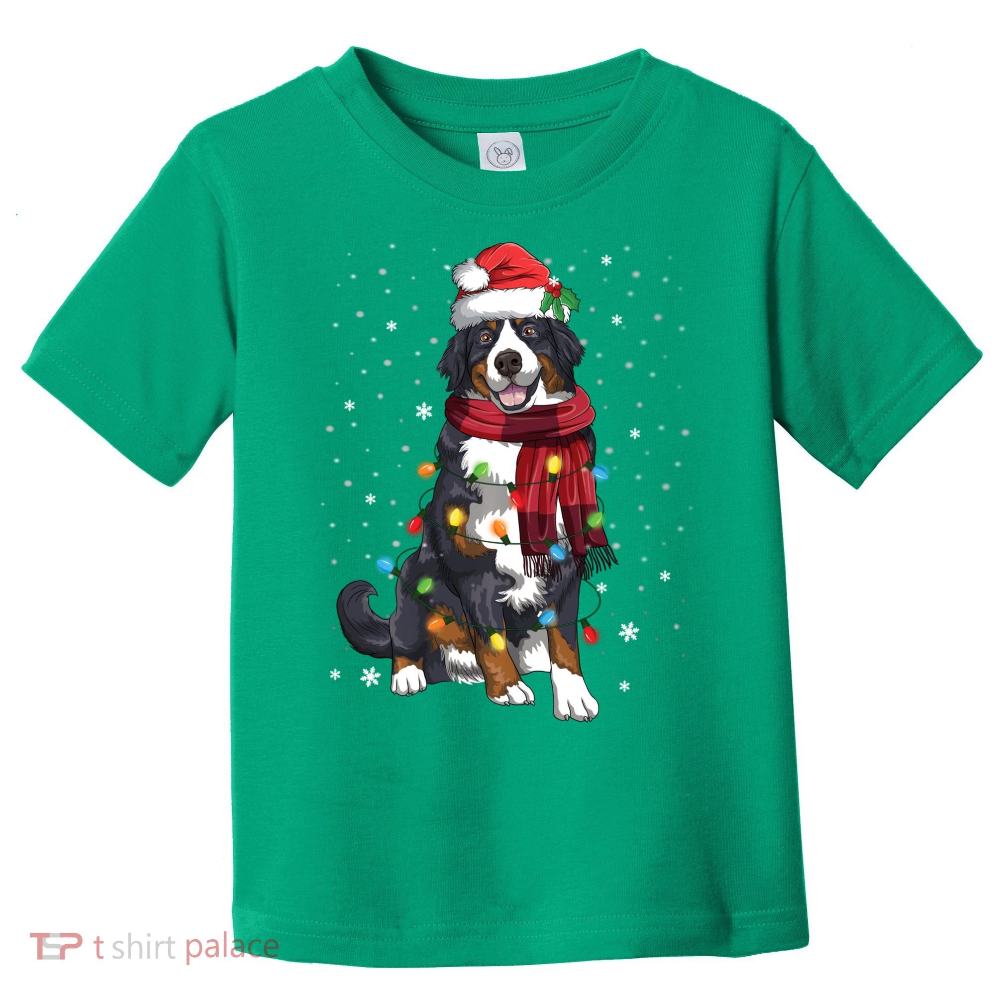 Bernese Mountain Christmas Tree Lights Dog Lover Xmas Toddler T-Shirt