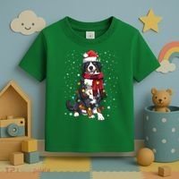 Bernese Mountain Christmas Tree Lights Dog Lover Xmas Toddler T-Shirt thumb 3