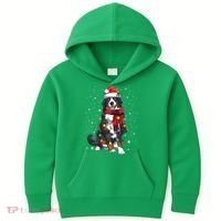 Bernese Mountain Christmas Tree Lights Dog Lover Xmas Kids Hoodie thumb 0