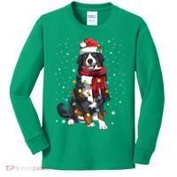 Bernese Mountain Christmas Tree Lights Dog Lover Xmas Kids Long Sleeve Shirt thumb 0