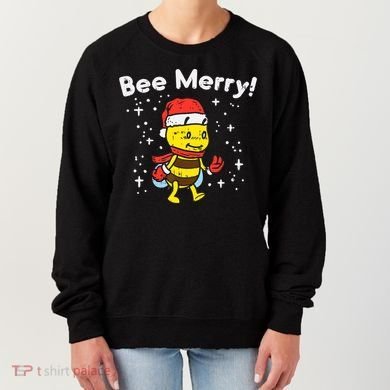 Bee Merry Cute Christmas Winter Holidays Pajama Pun Women's Sweatshirt