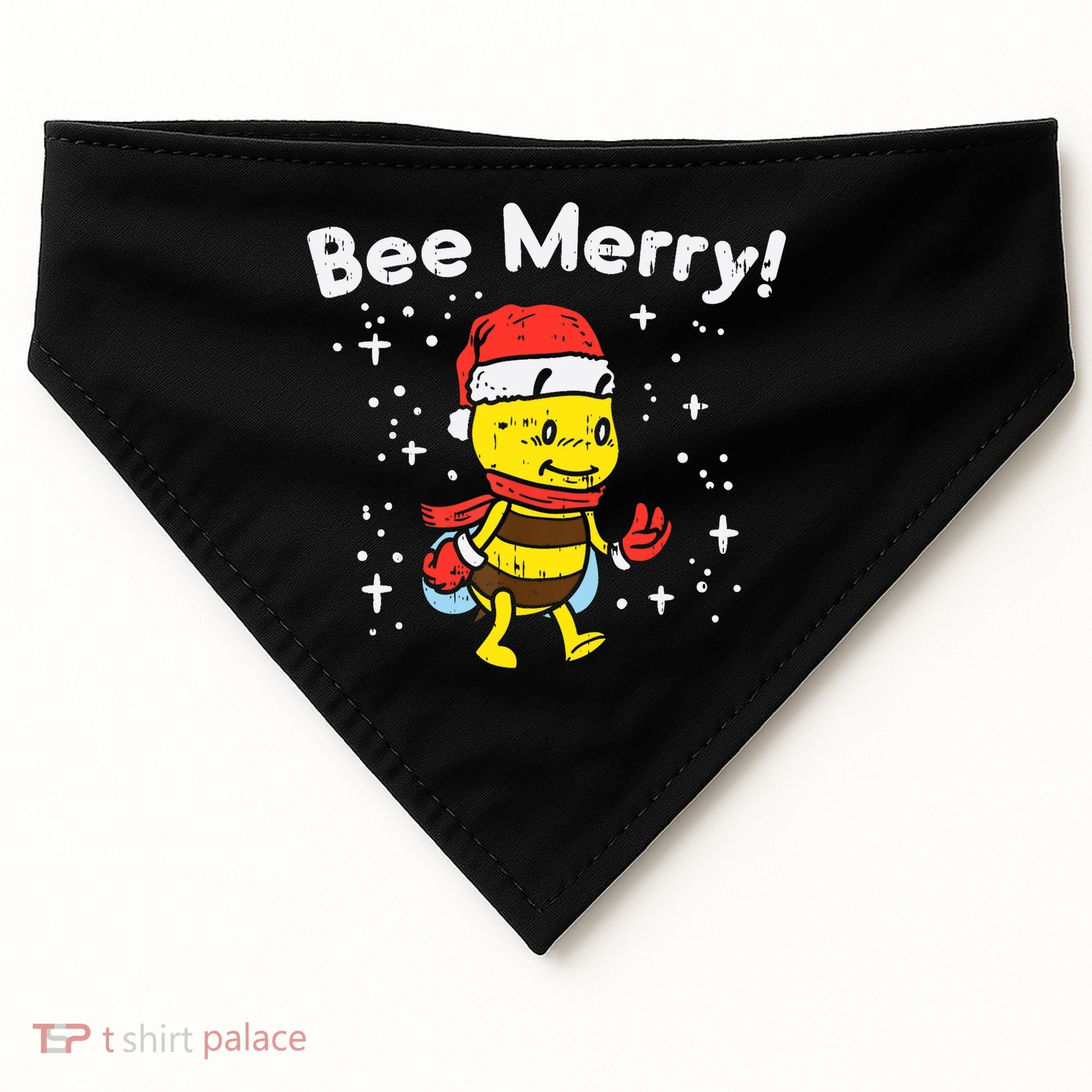 Bee Merry Cute Christmas Winter Holidays Pajama Pun USA-Made Doggie Bandana