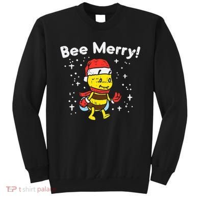 Bee Merry Cute Christmas Winter Holidays Pajama Pun Sweatshirt