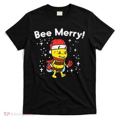 Bee Merry Cute Christmas Winter Holidays Pajama Pun T-Shirt